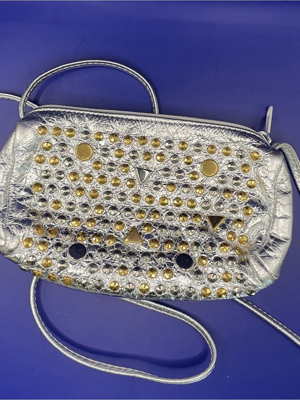 Silver Studded Crossbody Bag - Women - Picture 2 of 15